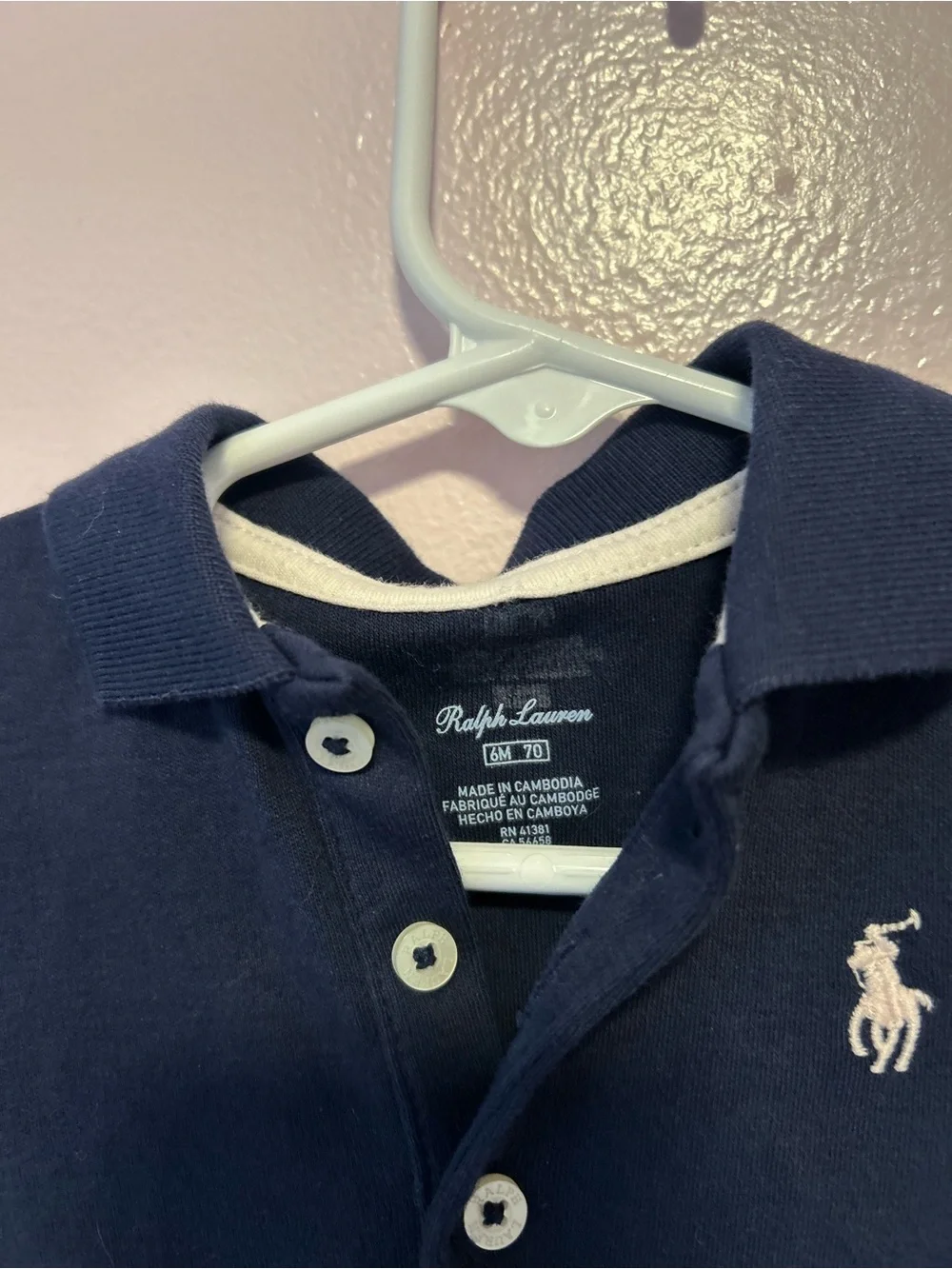 Ralph Lauren Navy Ruffle Hem Polo Dress Sz 6 Mo